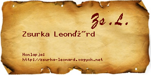 Zsurka Leonárd névjegykártya