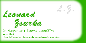 leonard zsurka business card